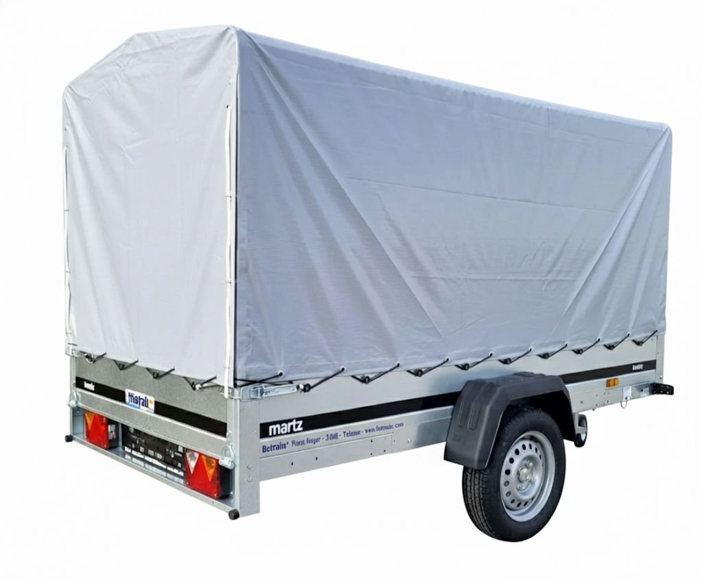 Gepäckanhänger 750 kg 264 x 126 cm mit Kippdeichsel und Plane 110 cm – Bild 7