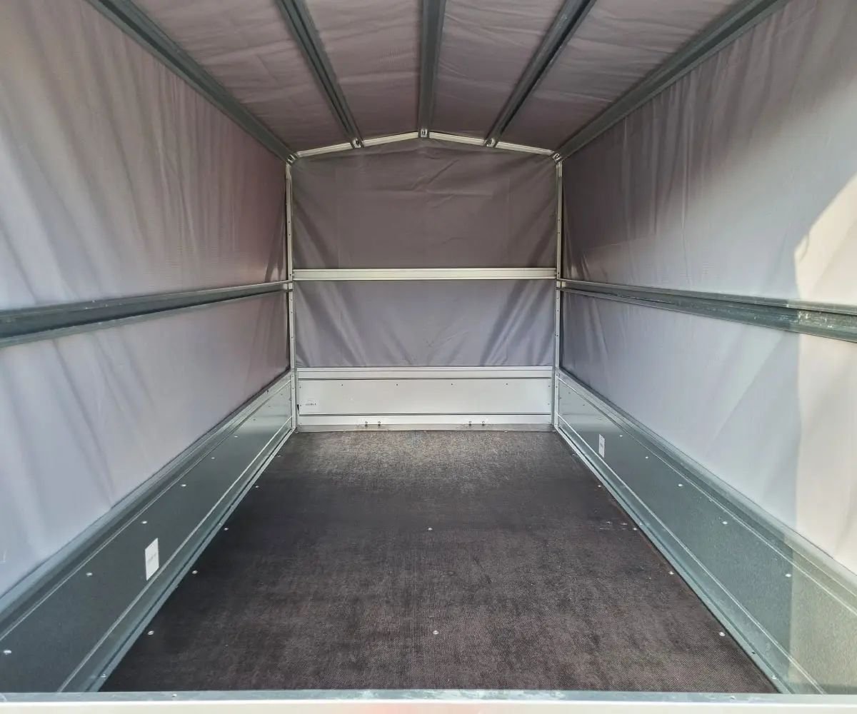 Gepäckanhänger 750 kg 264 x 126 cm mit Kippdeichsel und Plane 110 cm – Bild 3