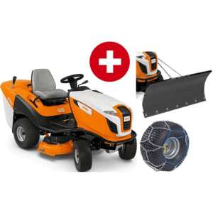 STIHL Rasentraktor RT 5097 Winterpaket mit Schneeschild und Schneeketten – Modell 2025-Neu