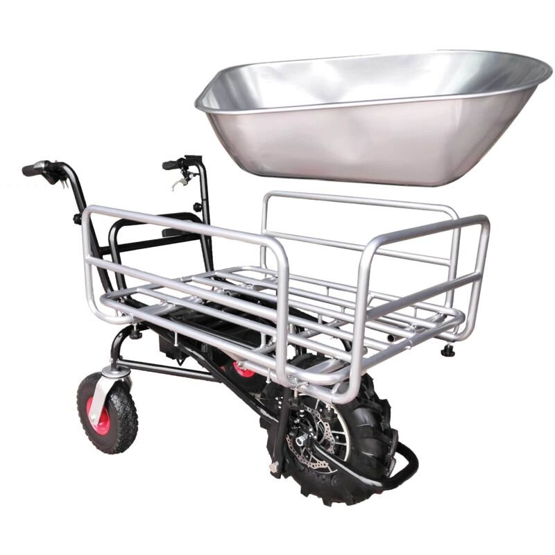 Multifunktionale elektrische Motorschubkarre 24 V – 120 kg Tragkraft mit verstellbarem Korb und Mulde – Bild 5