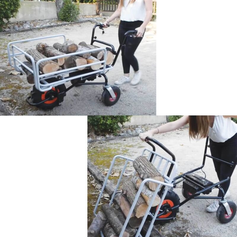 Multifunktionale elektrische Motorschubkarre 24 V – 120 kg Tragkraft mit verstellbarem Korb und Mulde – Bild 3